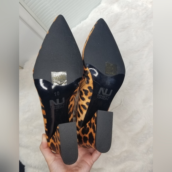 NWOT Ninety Union Leopard Print Ankle Boot Heels - Picture 4 of 5